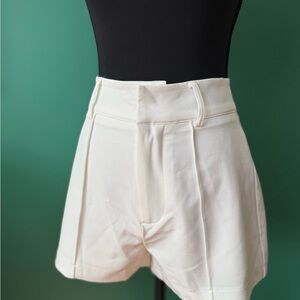 Papermoon High Waist White Shorts